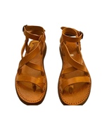 Women&#39;s Leather Sandals, Flat Sandals, Strap Sandals, Women&#39;s Leather Sa... - £56.57 GBP