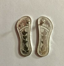 925 argento indù religioso Laxmi Lakshmi Devi Charan Paduka Footprint 6... - $27.87