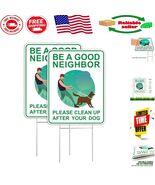 Reusable Pet Waste Signs with Metal H-Stakes - Double-Sided 9x12 Outdoor... - $280.49 MXN