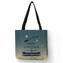 Women&#39;s Handbag 2020 Merry Christmas Greeting Print Shoulder Bag Ladies Foldable - £13.86 GBP