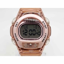 Fossil FSL Digital Watch Women New Battery No Sound Pink Orange DQ-1128 - £25.65 GBP