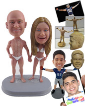 Personalized Bobblehead Sexy Couple In A Hot Summer Day Wearing Provocative Swim - £117.15 GBP