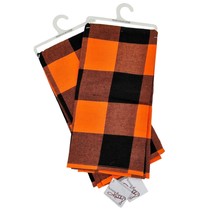 Primitives by Kathy Dish Towels 20x28 Orange Black Plaid Fall Halloween ... - £10.12 GBP