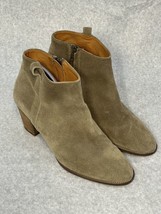 Madewell 1937 Billie Boot Ankle Zip Up Sz 9 Tan Suede Chunky Heel - £30.97 GBP