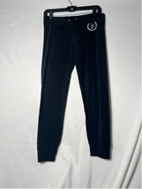 Vintage Y2K Juicy Couture Velous Black Joggers Pants Size S - $31.27