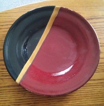015 11&quot; Stoneware Multi Color Red,Tan,Black Dinner Plate Heavy Dinnerwear - £9.38 GBP