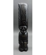Mexican Aztec Mayan Hand Carved Black Gold Obsidian Stone Figure Statue ... - £150.23 GBP