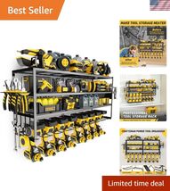 4 Layers Large Wall Mount - Heavy Duty 8 Drill Holders for Garage Storag... - $119.53