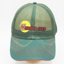 Lightly Distressed Hubner Seed Mesh Trucker Hat Strapback Cap USA Made K... - £26.63 GBP