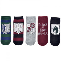 Attack on Titan Regiment 5-Pair Pack of Lowcut Socks Multi-Color - £15.97 GBP