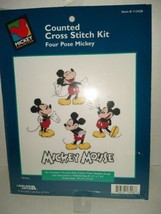 Mickey Mouse Counted Cross Stitch Kit Four Pose Mickey Leisure Arts 1134... - $17.81