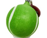 Old German Christmas Ornament Green Flocked Tennis Ball Glass Made in Ge... - $16.37