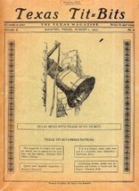 TEXAS TIT BITS The Texas Magazine Aug 1, 1907 Original Material &amp; Texas Matters - £44.59 GBP