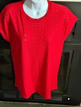 Womens Decorative Red Short Sleeve Size 2XL Beautiful Blouse ***NEW*** - £9.74 GBP