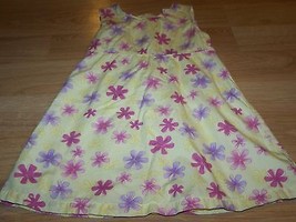Size 4 Jillian&#39;s Closet Yellow Pink Purple Floral Cotton Sundress Sun Dress GUC - £12.02 GBP