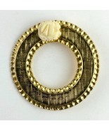 Vintage Gold Tone Ivory Celluloid Carved Rose Pin Brooch - $5.00