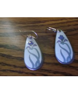 Laurel Burch Iris Dangle Pierced Earrings-Vintage - $470.59 MXN
