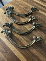 3 1/8” OC Drawer Pulls Simple French Provincial Mid Century Gold Copper Set Of 4 - £8.70 GBP