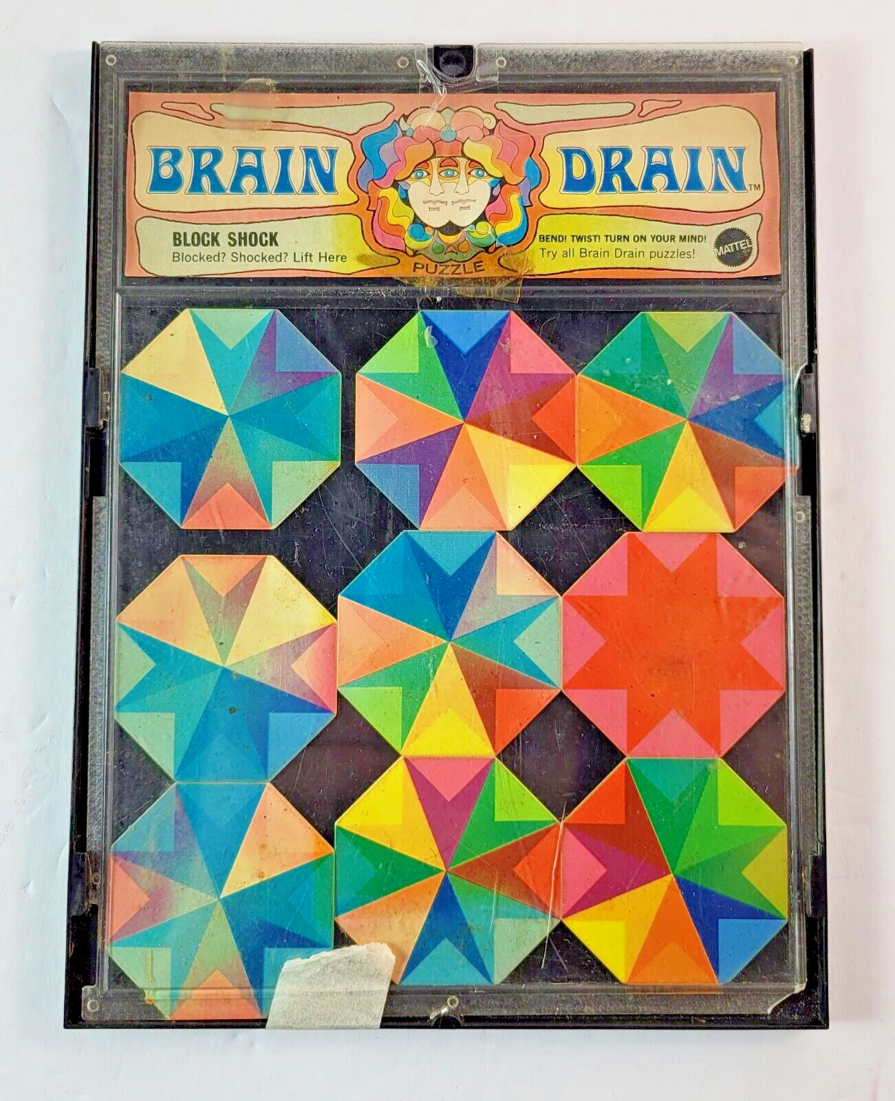 Primary image for 1969 Block Shock Psychadelic BRAIN DRAIN Puzzle by Mattel Vintage Brain Teaser 