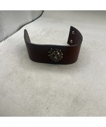 Mens Leather Bracelet Lion Brown - $35.19 CAD