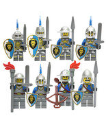 Medieval Kingdom Castle Blue Lion Knights 8 Assortment Minifigures Lot - $17.89