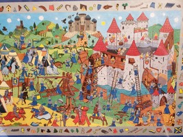 Djeco Puzzle Observation 54 pieces - Chevaliers (Knights) PUZZLE &amp; POSTE... - $37.39