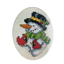 NeedleMagic Stitch &#39;N Hang Snowman Red Birds Counted Cross Stitch Orname... - $11.54