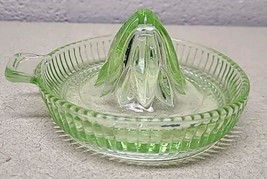 Vintage Depression Era Uranium Green Glass Citrus Juicer Orange Lemon Li... - $23.27