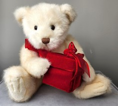 GUND Cream Teddy Bear Red Bow &amp; Velvet Gift Box Proposal Valentine&#39;s Gift Bear - £10.81 GBP