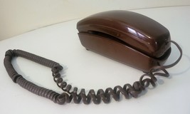 Vintage Western Electric Trimline Chocolate Brown Push Button Desk Top Phone - £14.91 GBP