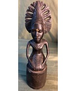 Old Vintage Hand Carved Wood Carving Ethnic Tribal Art Sculpture Woman Lady - $1,175.68 MXN