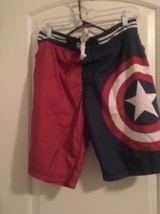 Marvel Men&#39;s Captain America Swim Trunks Board Shorts Size Medium Surf S... - £36.81 GBP