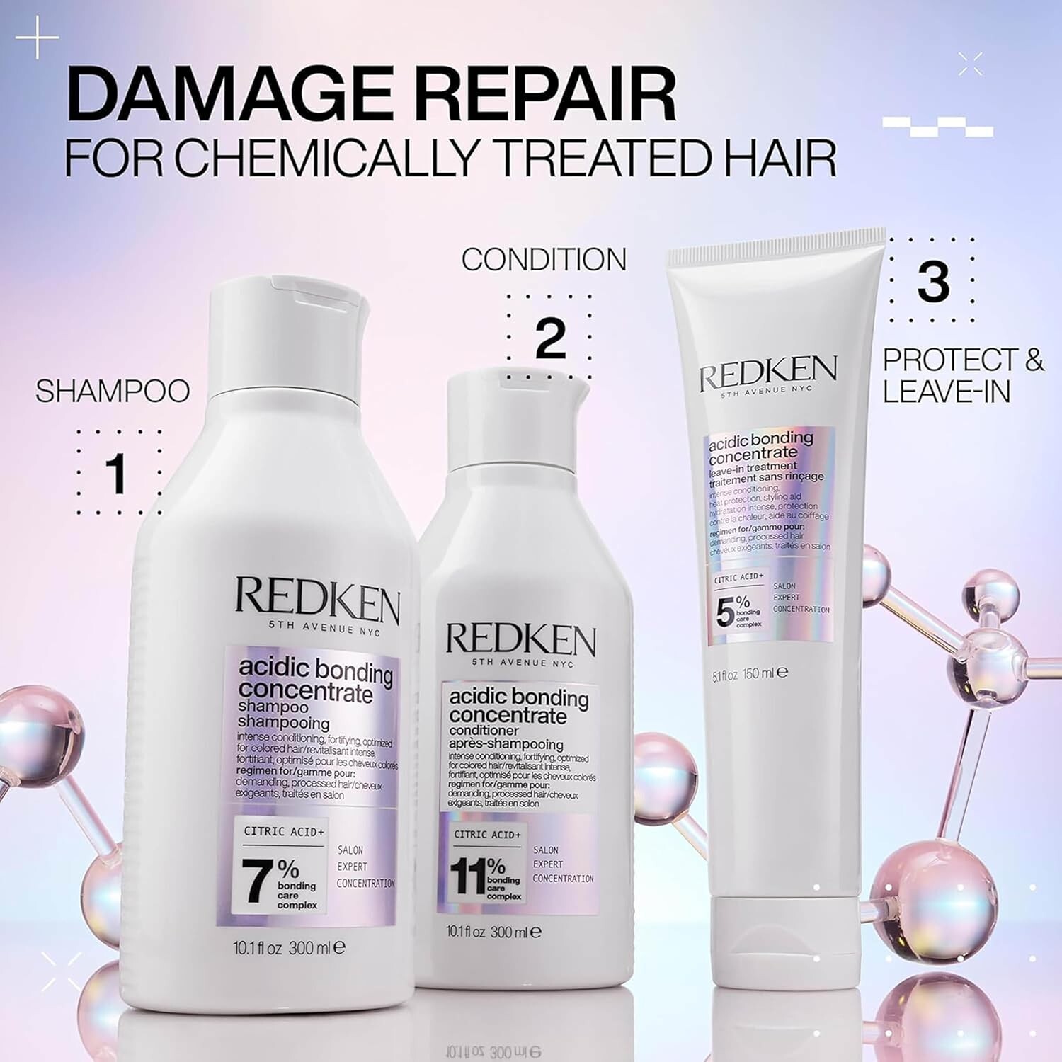 Redken Acidic Bonding Concentrate Shampoo For Hair Repair 10.1 oz/300 ml Item image 5