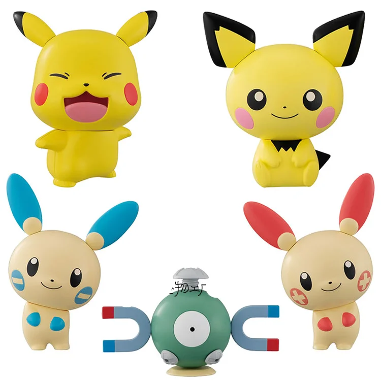 Pokemon Gashapon Toys Pikachu Pichu Minun Plusle Assembled Action Figure Model - £19.58 GBP+