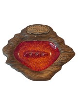 Knott’s Berry Farm Usa Treasure Craft Ashtray Dish Vtg Ceramic Red Orange Retro - £10.10 GBP