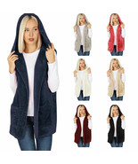 Womens Sleeveless Faux Fur Hooded Vest with Pockets - $36.98 CAD