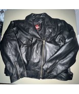 Cathie’z Leather Cycle Gear  Jacket Black Many Pockets Removable Liner 6XL - $148.50