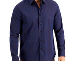 Tasso Elba Men&#39;s Plaid Jacquard Shirt Navy Combo-Size Small - £15.59 GBP