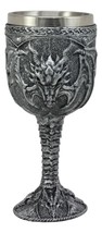 Medieval Fantasy Ridley Scorching Fire Dragon 5oz Wine Drink Goblet Chalice - £18.09 GBP