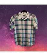 Patagonia Men&#39;s Small Organic Cotton White Blue Green Plaid Button Up Sh... - $367.33 MXN
