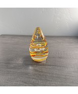 Lg. Vintage Tear Drop Blown Glass Paper Weight-Yellow/Orange - $27.05 CAD