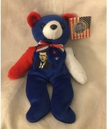 JFK KENNEDY TOY BEAR 35th PRESIDENT USA RED WHITE BLUE FLAG DEMOCRAT WHI... - $254.38 MXN