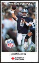 1993 NFL Complete Schedule Dallas Cowboys Troy Aikman American Red Cross  - £1.59 GBP