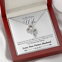 Express Your Love Gifts to My Wife Forever and Always Double Hearts Necklace Mes - £51.07 GBP