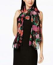 INC International Concepts I.N.C. Tumbling Roses Wrap &amp; Scarf in One Black - £11.80 GBP