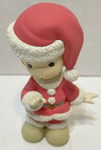 Vintage 1995 Precious Moments Santa Boy Christmas Decoration Hard Plastic 3 in - £9.91 GBP