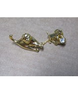 &quot;&quot;CAT &amp; KITTEN PLAYING&quot;&quot; -  GOLD TONE PIN CONNECTED WITH CHAIN - £7.00 GBP
