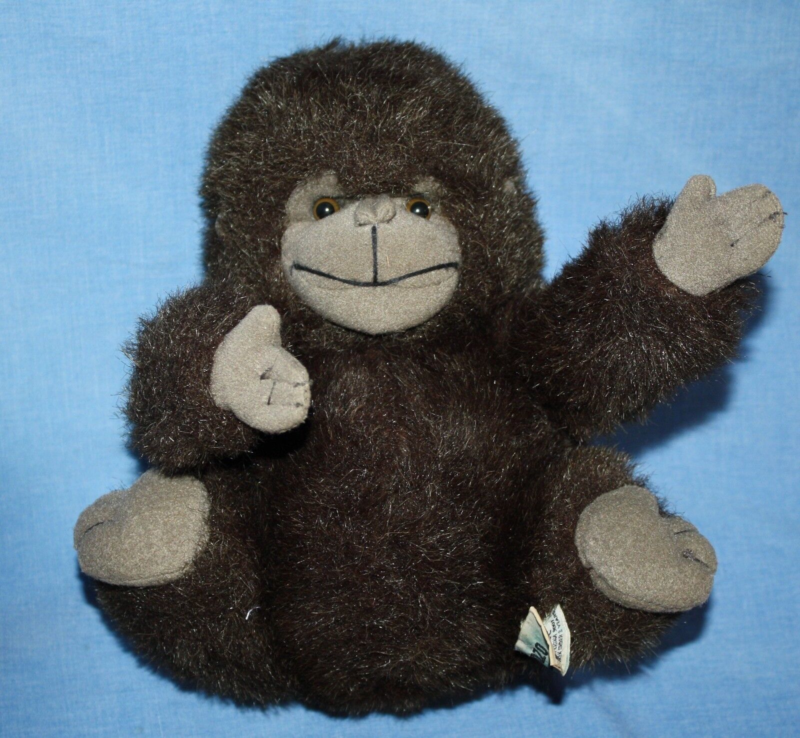 Russ Berrie Gonzo Gorilla Monkey 9&quot; Ape Furry Brown Gray Plush Stuffed S... - $11.65