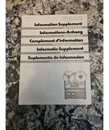 vintage Teac 510178000 Open Reel Tape Deck information Supplement - $29.70