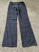 Ambiance Womens Dress Pants Boot Cut Size Small Blue Button Detail Stretch - $12.19